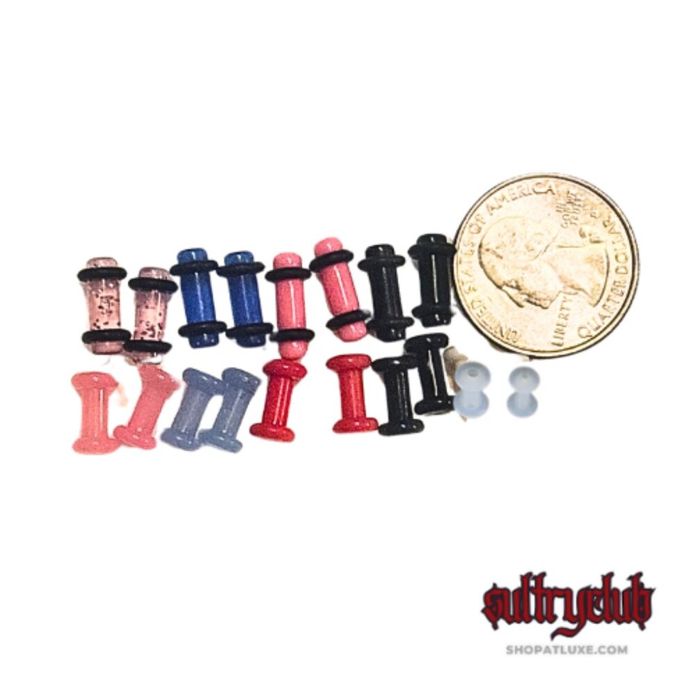 TEN Pair of Mixed Silicone Plugs And Tunnels 6G/4mm
